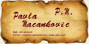Pavla Macanković vizit kartica